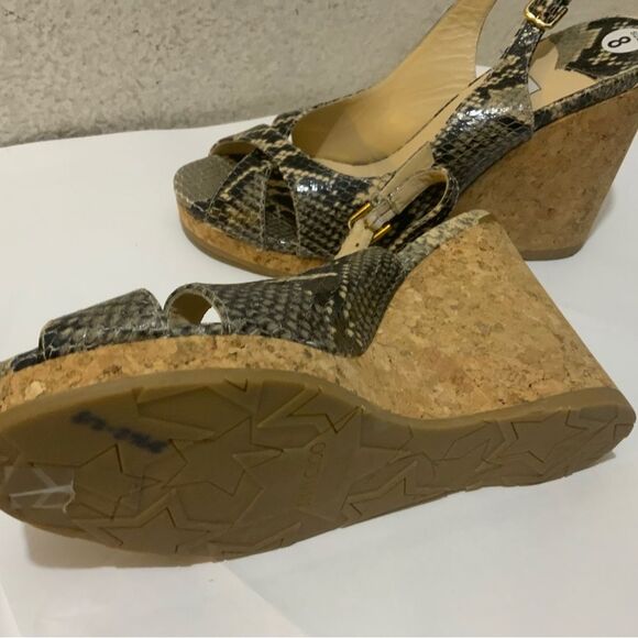 Jimmy Choo made in Spain crocodile leather Peeptoe cork wedge heel wedges Sandal - Picture 7 of 8